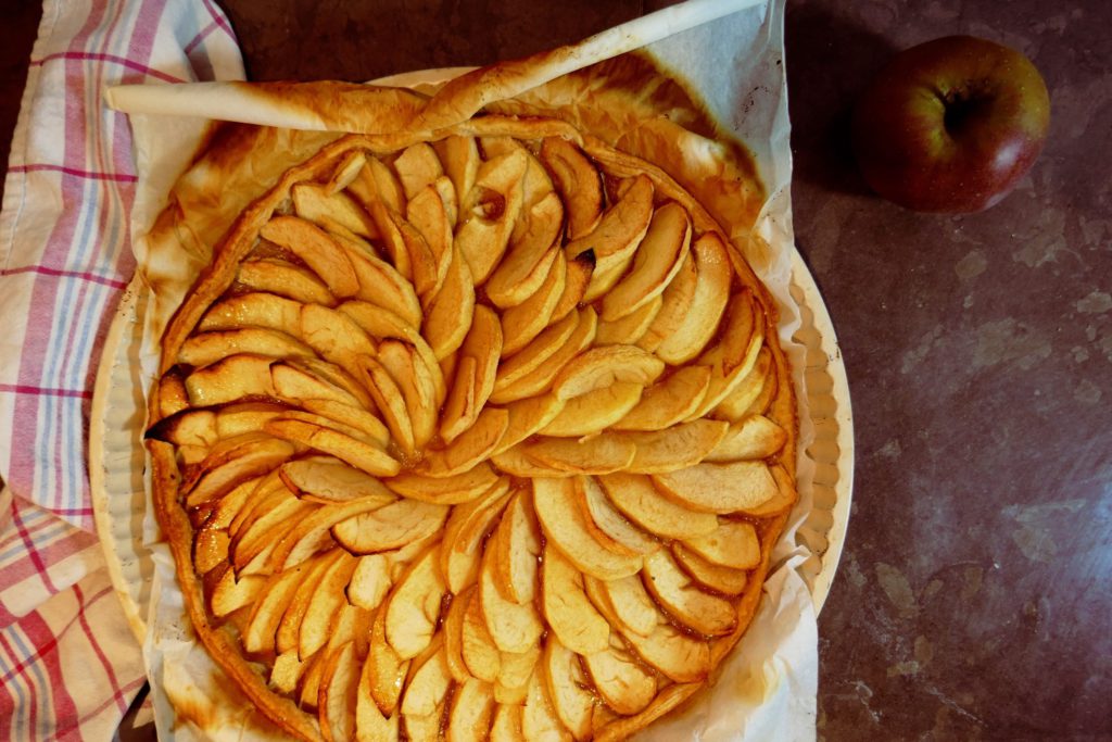 Tarte aux pommes et chocolat à la bière